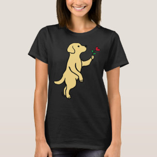 Yellow Labrador Tiny Heart Flower T-Shirt