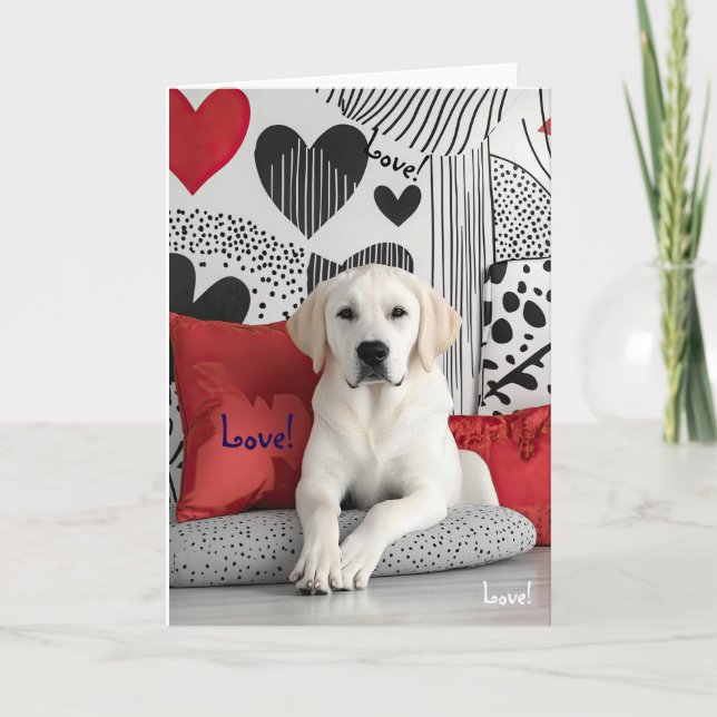 Yellow Labrador Valentine Card (Front)