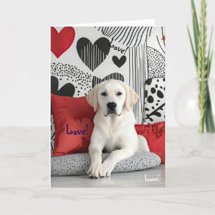 Yellow Labrador Valentine Card