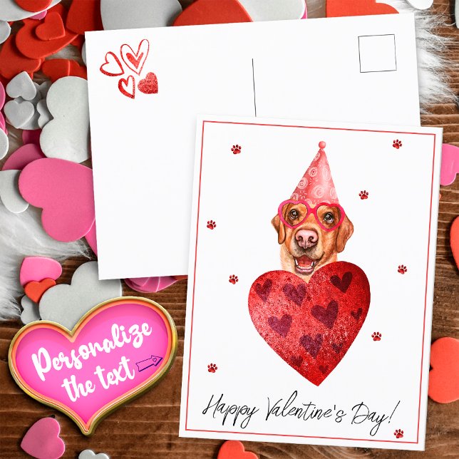 Yellow Labrador Valentine's Day Gift Dog Postcard (Creator Uploaded)