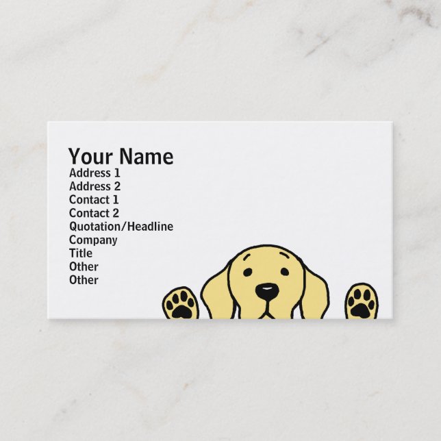 Yellow Labrador watching you Business Card (Front)