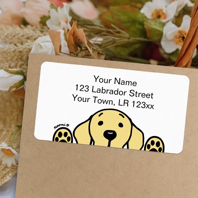 Yellow Labrador watching you Label (Yellow Labrador Watching You design Return Address Labels for Yellow Labrador Owners.  Personalized.)