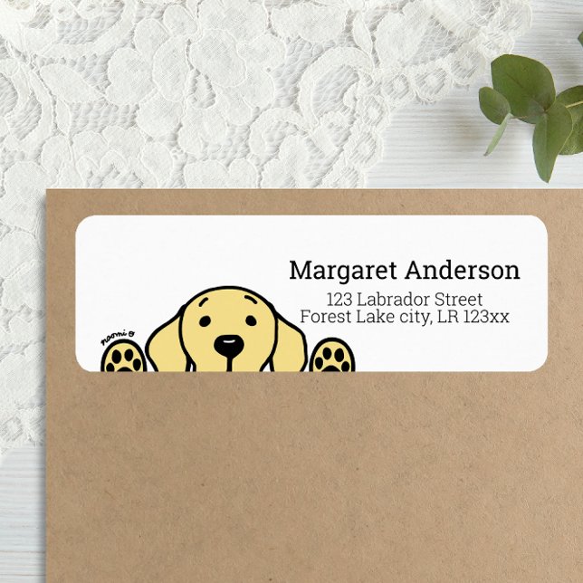 Yellow Labrador Watching You Return Address (Yellow Labrador Cartoon Style Return Address Label for Yellow Labrador Owners.)