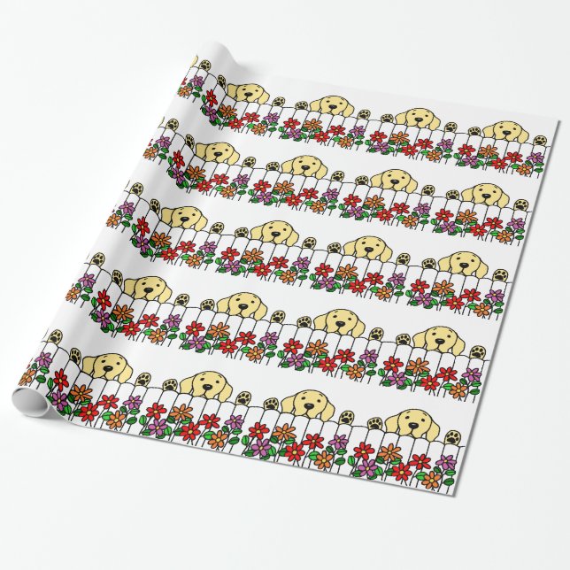 Yellow Labrador watching you Wrapping Paper (Unrolled)