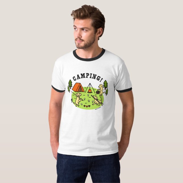 Yellow Labradors Camping Tshirt (Front Full)