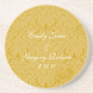 Yellow Lace Wedding Coasters