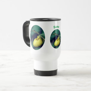 Yellow Lady Slipper Flower Personalised  Travel Mug