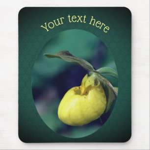 Yellow Lady Slipper Orchid Flower Personalised  Mouse Pad