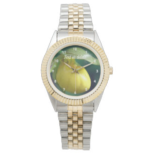 Yellow Lady Slipper Orchid Personalised Watch