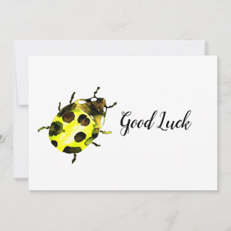 Yellow Ladybug Good Luck Thank You Card