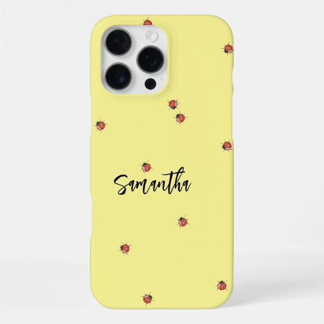 Yellow Ladybug  iPhone Case (Back)