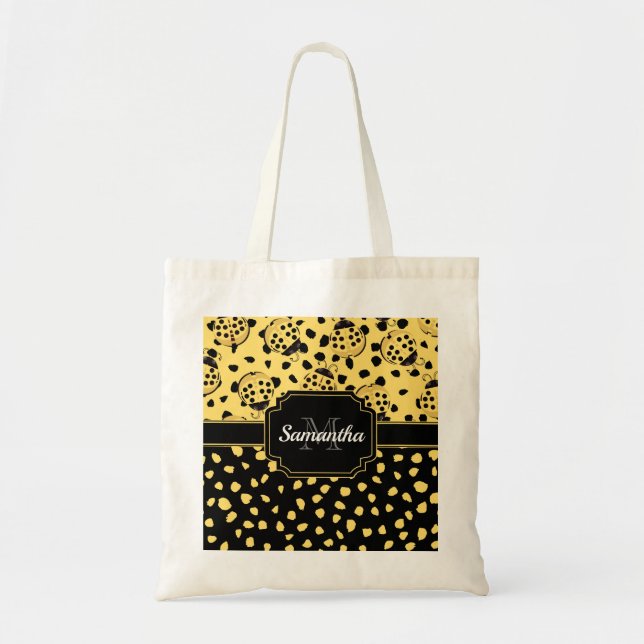 Yellow Ladybugs Tote Bag (Front)