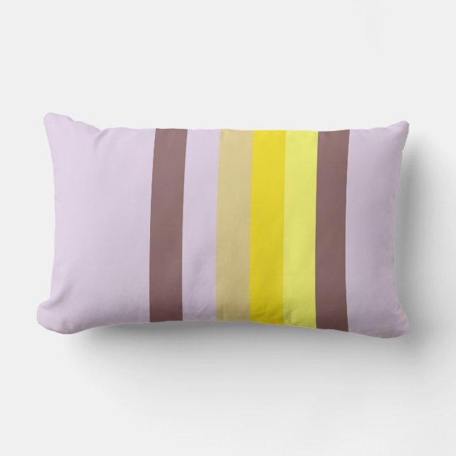 Yellow Lavender Brown Lumbar Cushion (Front)