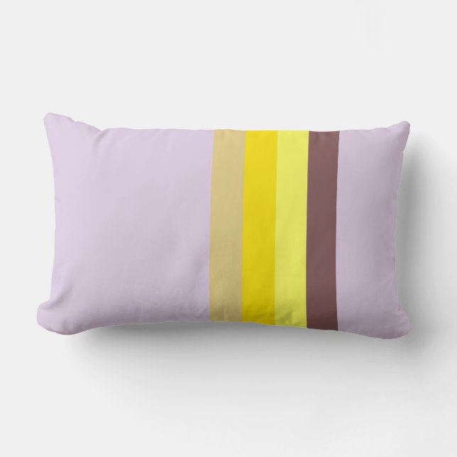 Yellow Lavender Brown Lumbar Cushion (Front)