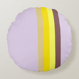 Yellow Lavender Brown Round Cushion