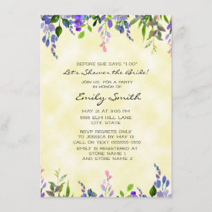 Yellow Lavender Floral Bridal Shower Invitation