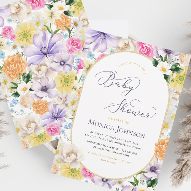 Yellow Lavender Summer Garden Bloom Baby Shower Invitation (Creator Uploaded)