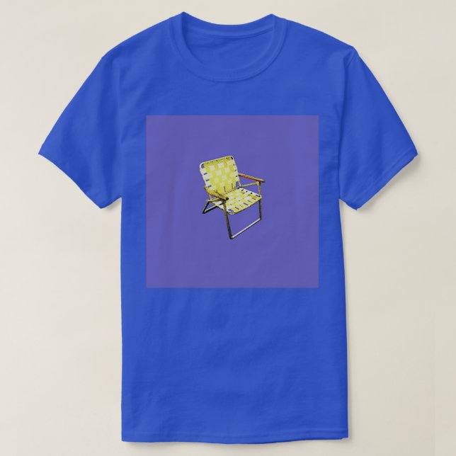 Yellow Lawnchair in a field of Violet Blue T-Shirt (Design Front)