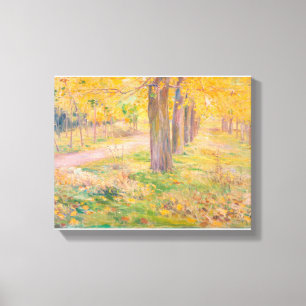 Yellow Leafed Poplars Kuroda Seiki Woodland Leaf Canvas Print