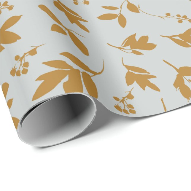 Yellow Leafy Branch Tissue Paper (Roll Corner)