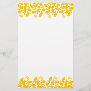 Yellow Leafy Stationery