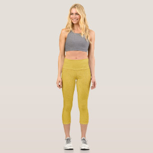 Yellow leather (lookalike) capris