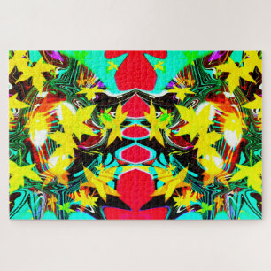 Yellow leaves autumn season art jigsaw puzzle
