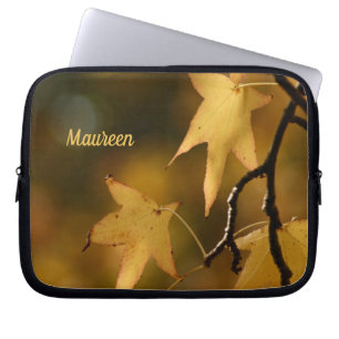 yellow leaves laptop cover named