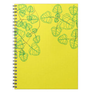 Yellow Leaves Pattern Notebook