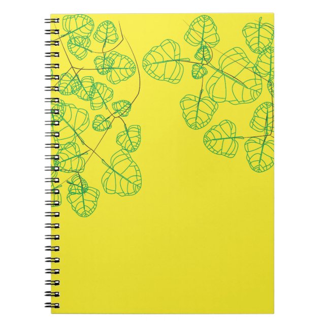 Yellow Leaves Pattern Notebook (Front)