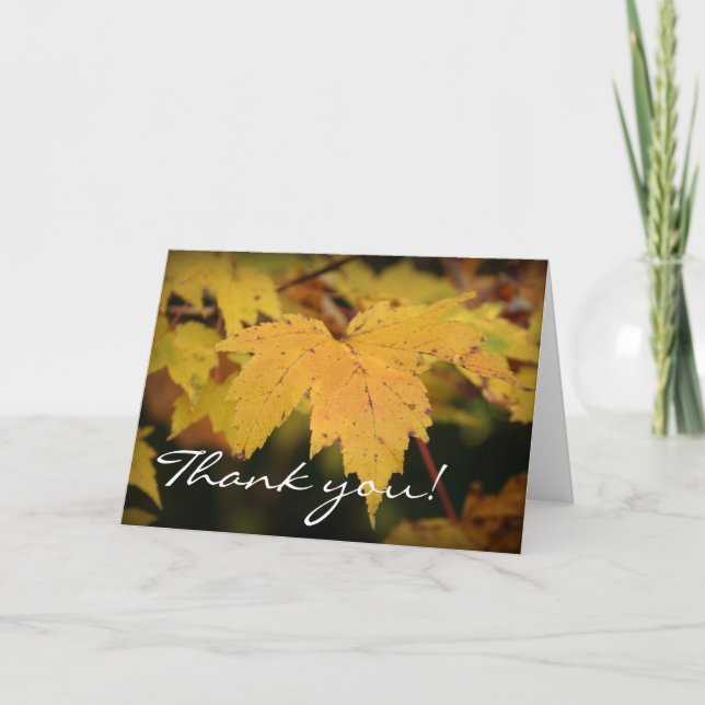 Yellow Leaves - Thank you! You Card (Front)