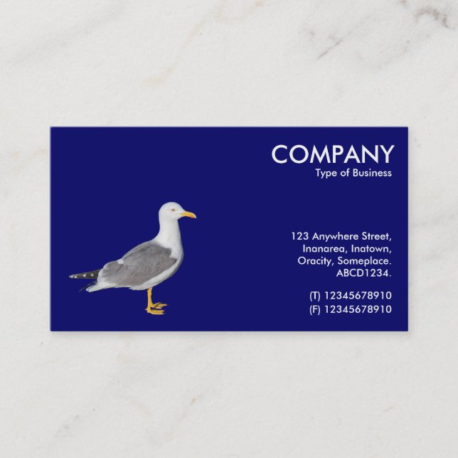 Yellow Legged Gull - Deep Navy Business Card (Front)