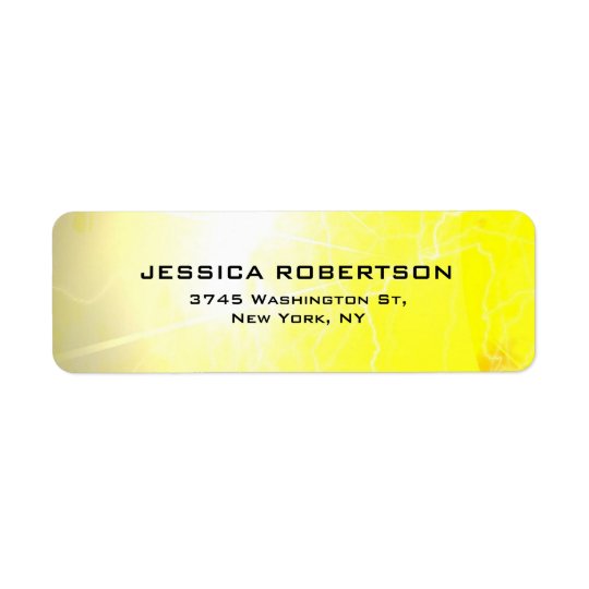 Yellow Legible Plain Elegant Modern Minimalist Return Address Label