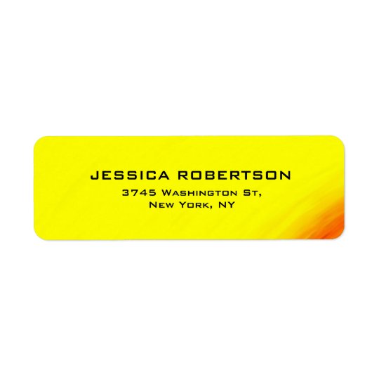 Yellow Legible Plain Elegant Modern Trendy Return Address Label