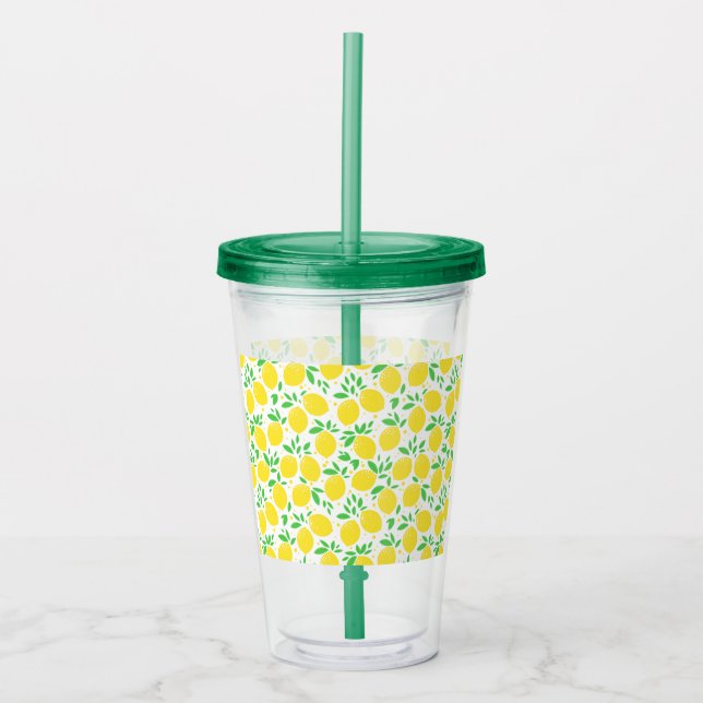 Yellow Lemon Acrylic Tumbler (Front)