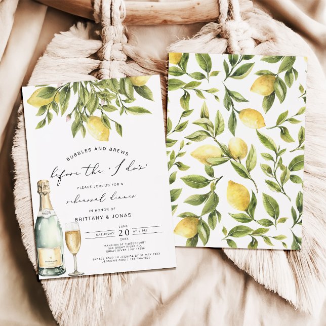 Yellow Lemon amalfi coast Rehearsal Dinner Invitation (Creator Uploaded)