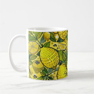 Yellow lemon and bee garden  coffee mug