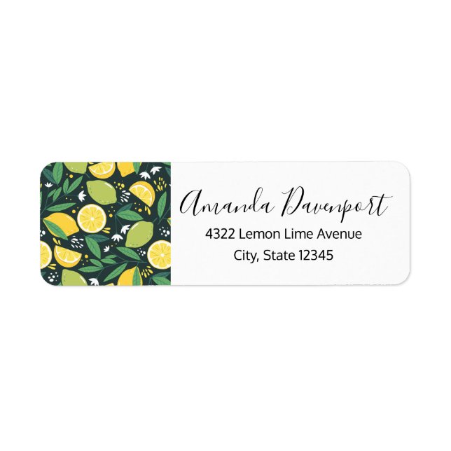 Yellow Lemon and Green Lime Fruit Food Pattern (Front)