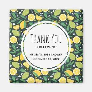 Yellow Lemon and Green Lime Fruit Pattern Event Magnet