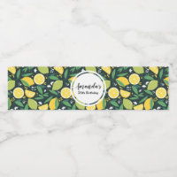 Yellow Lemon and Lime Fruit Food Pattern Birthday