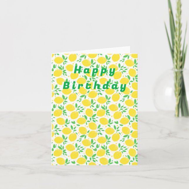 Yellow Lemon Birthday Card (Front)