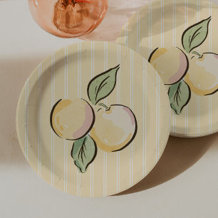 Yellow Lemon Citrus Baby Shower Paper Plate