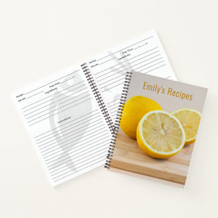 Yellow Lemon Citrus Food Photography Recipes Notebook