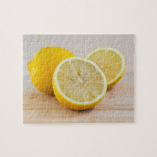 Yellow Lemon Citrus Food Photography Still Life Jigsaw Puzzle