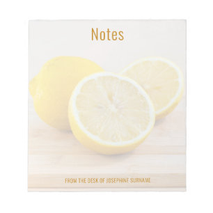 Yellow Lemon Citrus Food Photography Still Life Notepad