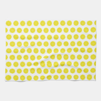 Yellow Lemon Citrus Fruit Design Tea Towel