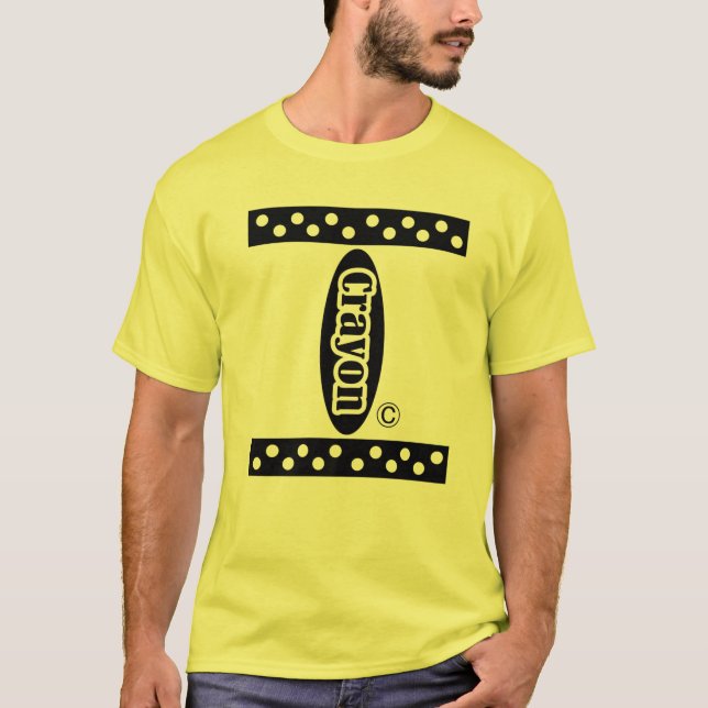 Yellow Lemon Crayon Box Halloween Costume Couple T-Shirt (Front)