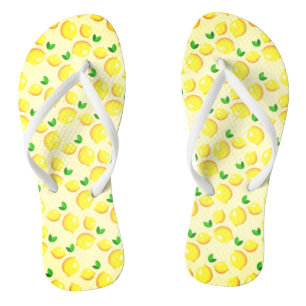 Yellow Lemon Flip Flops