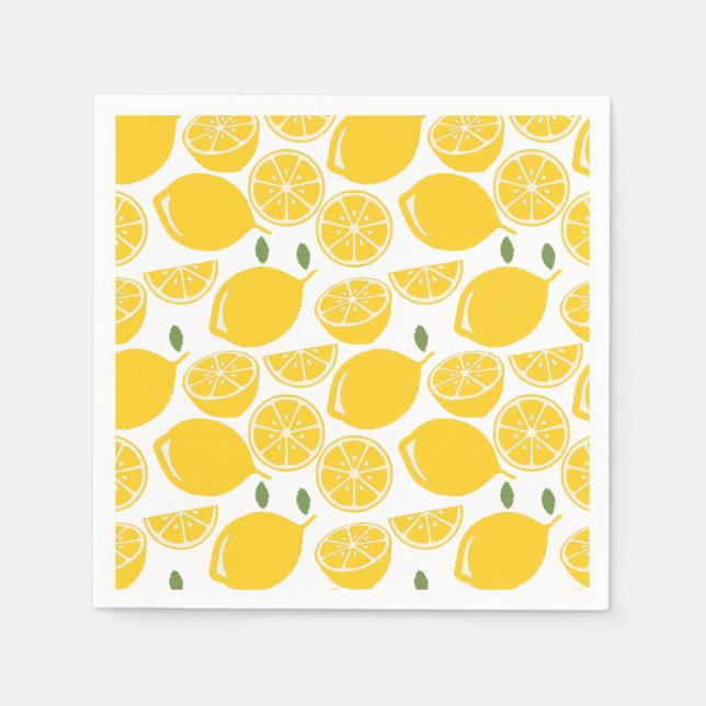 Yellow lemon fruit pattern napkin (Front)