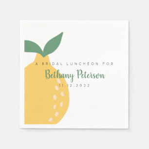 Yellow Lemon Funky Bridal Shower Luncheon Napkin